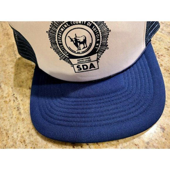 Vtg SDA Police Department Suffolk County NY Detectives Assoc. Mesh Snap Back Hat - Picture 3 of 8